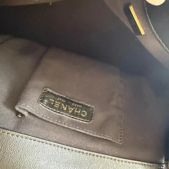 CHANEL Black Quilted Backpack with Gold Accents - Picture 9 of 9